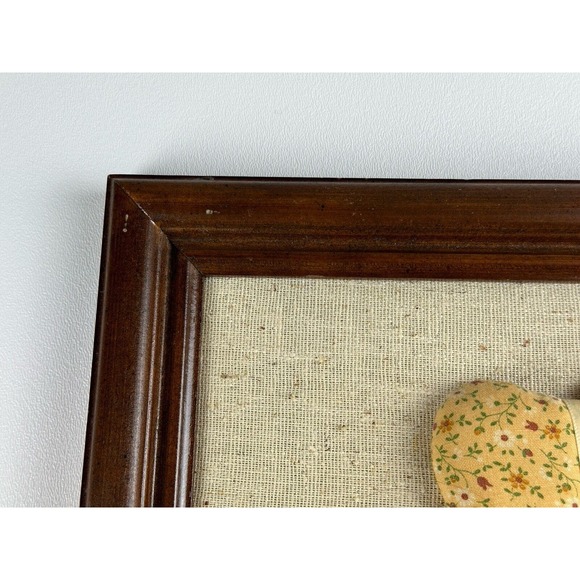 Vintage Holly Hobbie 3D Wood Framed Doll on Burlap w/ REAL HAIR Fabric Ribbon - Picture 2 of 9